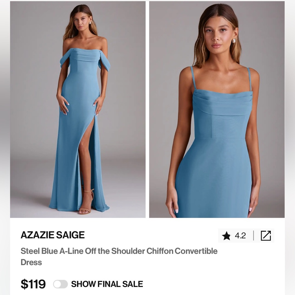 Azazie One Shoulder Dress in Blue